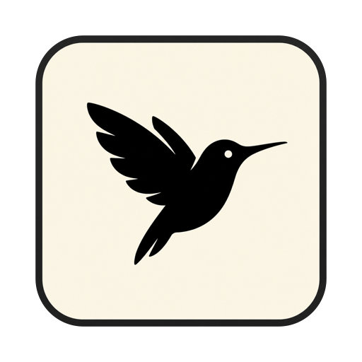 The Wren app icon: a black bird in flight on a cream rounded square